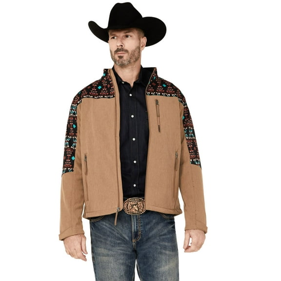 Hooey Men's Color Blocked Softshell Jacket Big Tan 3X