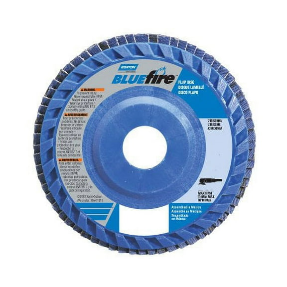 Norton Co Flap Disc,60 Grit,Zirconia Alumina,PK2 66623341108