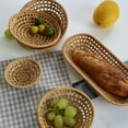 thumbnail image 7 of Wicker Bread Basket, Woven Tabletop Food Fruit Vegetables Serving Basket, Bread Basket, Rattan Basket for Bread, Rattan Bread Storage Tray, 7 of 7