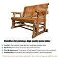 thumbnail image 3 of Fortune Candy Outdoor Wood Glider with High Roll Back and Cup Holders, Heavy Duty 800 lbs, Teak Tone, 3 of 9