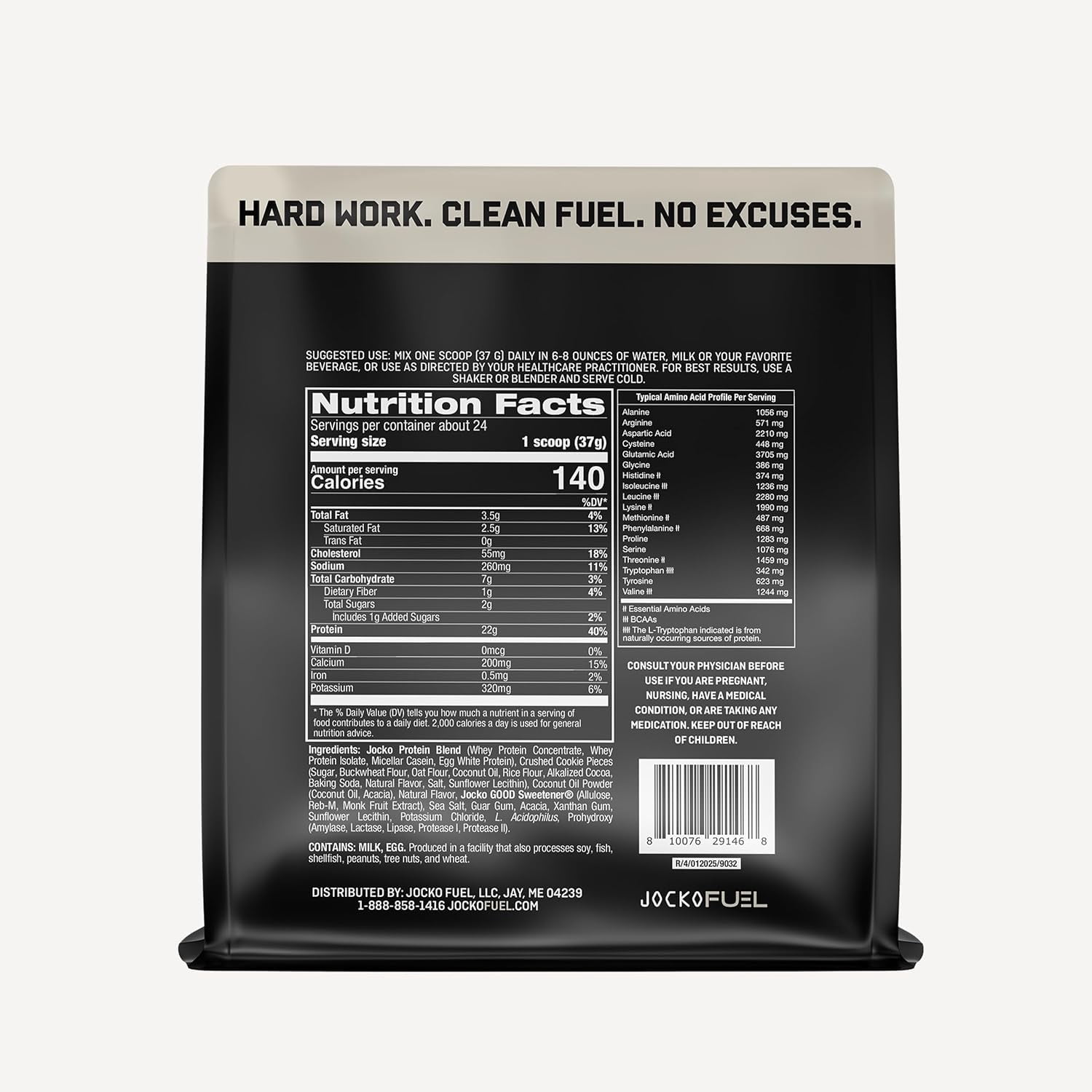 Jocko Mölk Whey Protein Powder 22g, 2lb bag, Cookies & Cream