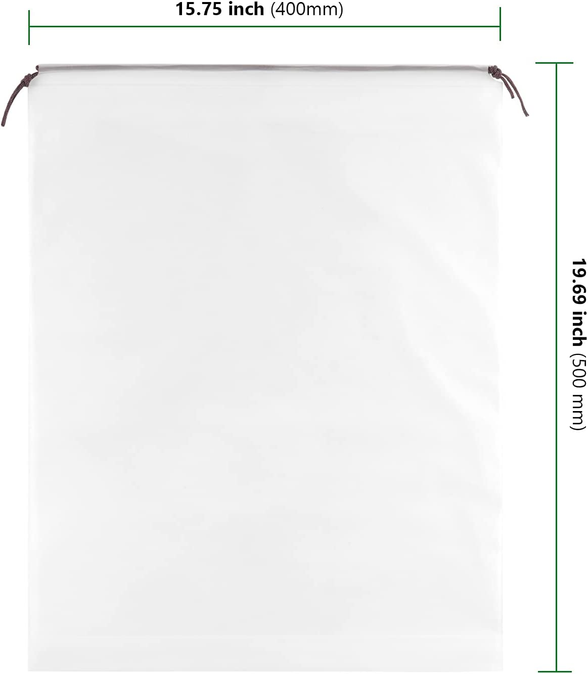 100 PCS 16x20 Inch Clear Plastic Drawstring Bags, Portable Translucent Shoes Storage Organizers Pouch with Rope, Thickness 2 Mil Travel Bags for Sneakers, Dress Shoes, Slippers, Sandals