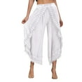 thumbnail image 2 of SnnmBlm Trousers Ladies Culottes for Women Gaucho Outfit Cropped Summer Pants White 3XL, 2 of 5