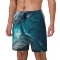 thumbnail image 1 of Balery Airplane Shark Bañador para hombre, shorts de playa de secado rápido con entrepierna y forro de compresión-X-Large, 1 of 6
