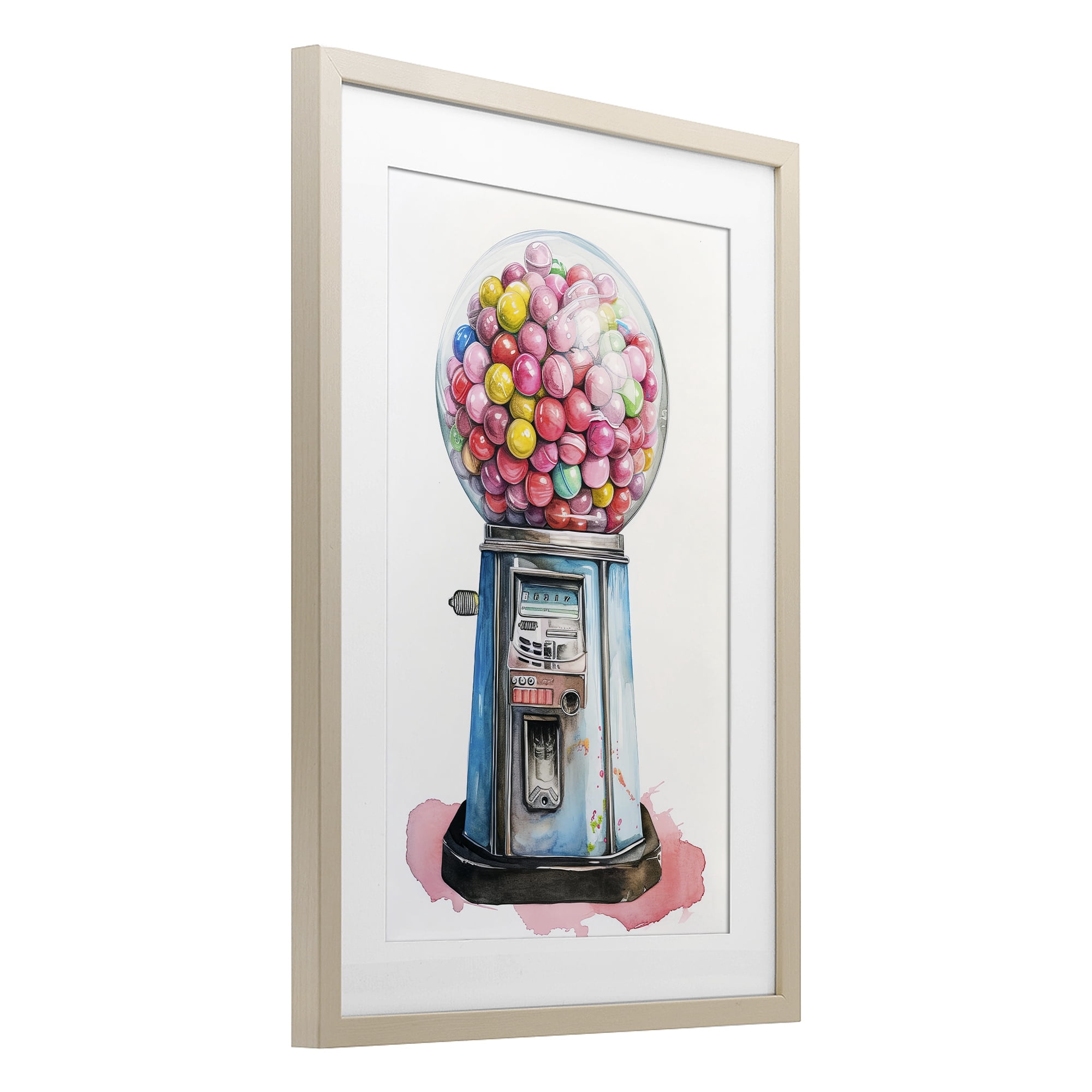 Stupell Industries Retro Gumball Machine Birch Framed Print Under Glass, design by Ray Powers