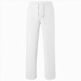thumbnail image 4 of Child Boys Baggy Sweatpants Solid Color Casual Joggers Athletic Pants 5-16 Years Kids Open Bottom Straight Leg Fall Winter Pants Kids Pants White Sweatpants Size 9-10 Years, 4 of 5