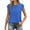 Blue, variant on Women's Tops Trendy Crew Neck Cap Sleeve Eyelet Embroidered Pleated T Shirts Summer Tunic Blouses