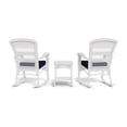thumbnail image 5 of Tortuga Outdoor Portside Plantation Rocking Chair 3 Piece Set - White w/ Navy Cushion, 5 of 8