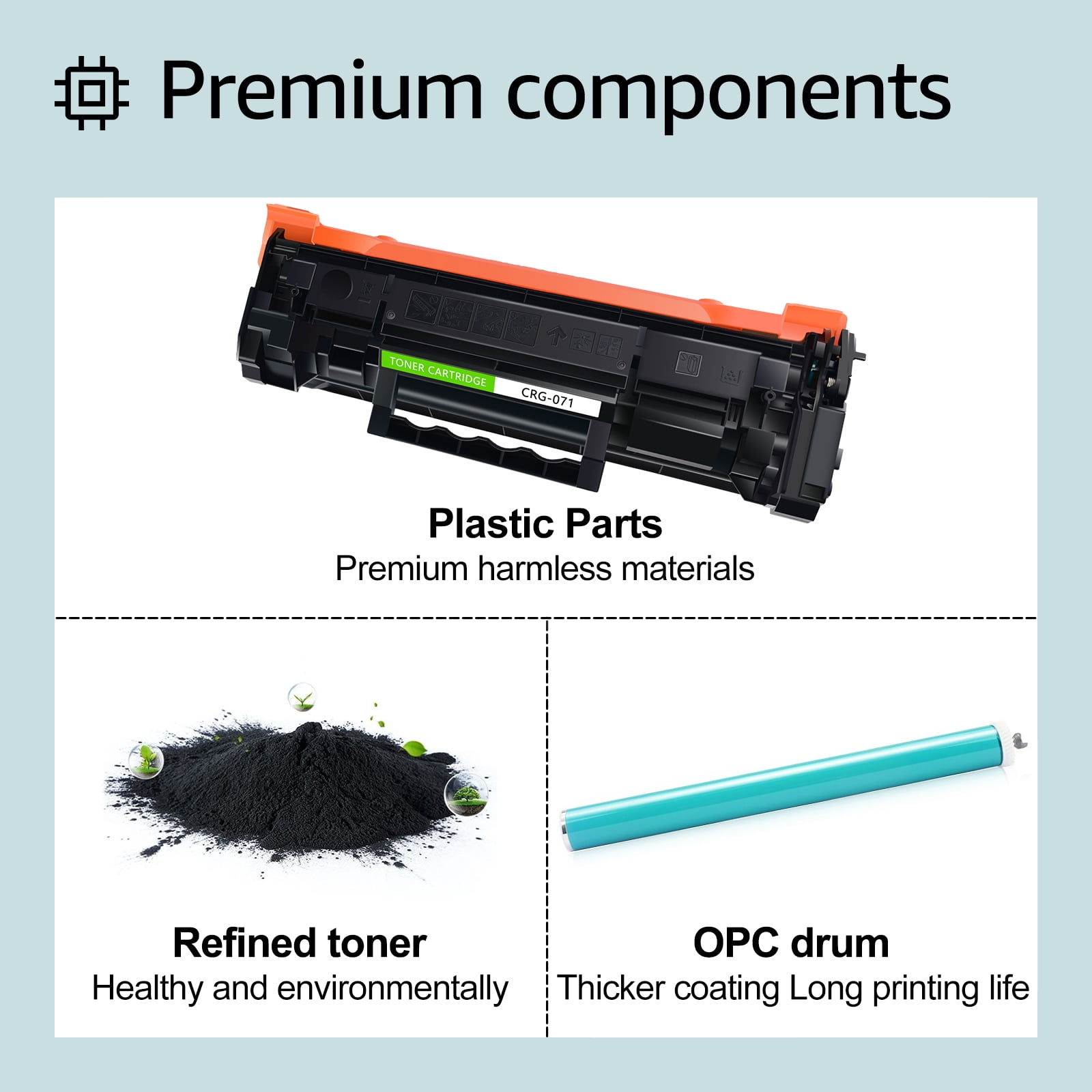 greencycle CRG071 Toner Cartridge Replacement Compatible for CANON 071 Black Toner Cartridge Use for ImageClass LBP122dw LBP122 LBP120 MF270 Mf272dw Mf273dw Mf275dw Printer Ink Cartridge (2PCS)