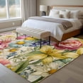 thumbnail image 4 of Area Rug for Living Room, Spring Floral Non-Slip Indoor Large Carpet for Bedroom/Dining Room, Farmhouse Elegant Flowers Vintage Art Washable Low-Profile Rectangle Floor Runner Rugs - 5 x 8 Ft, 4 of 8