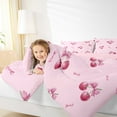 thumbnail image 4 of Feelyou Bowknot Cherry Child Bedding Comforter Set, Girly Pink Ribbon Bow Twin Comforter Sets, Kawaii Cute Cartoon Reversible Bedding Set, Ultra Soft Home Decor, 2pcs, 4 of 8
