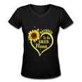 thumbnail image 4 of Blessed To Be Called Nana Sunflower Women'S V Neck T Shirts Black Small, 4 of 5