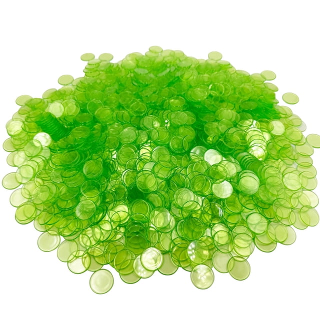 Fichas de bingo YH Poker de plástico verde de 1000 unidades, discos de 1,9 cm