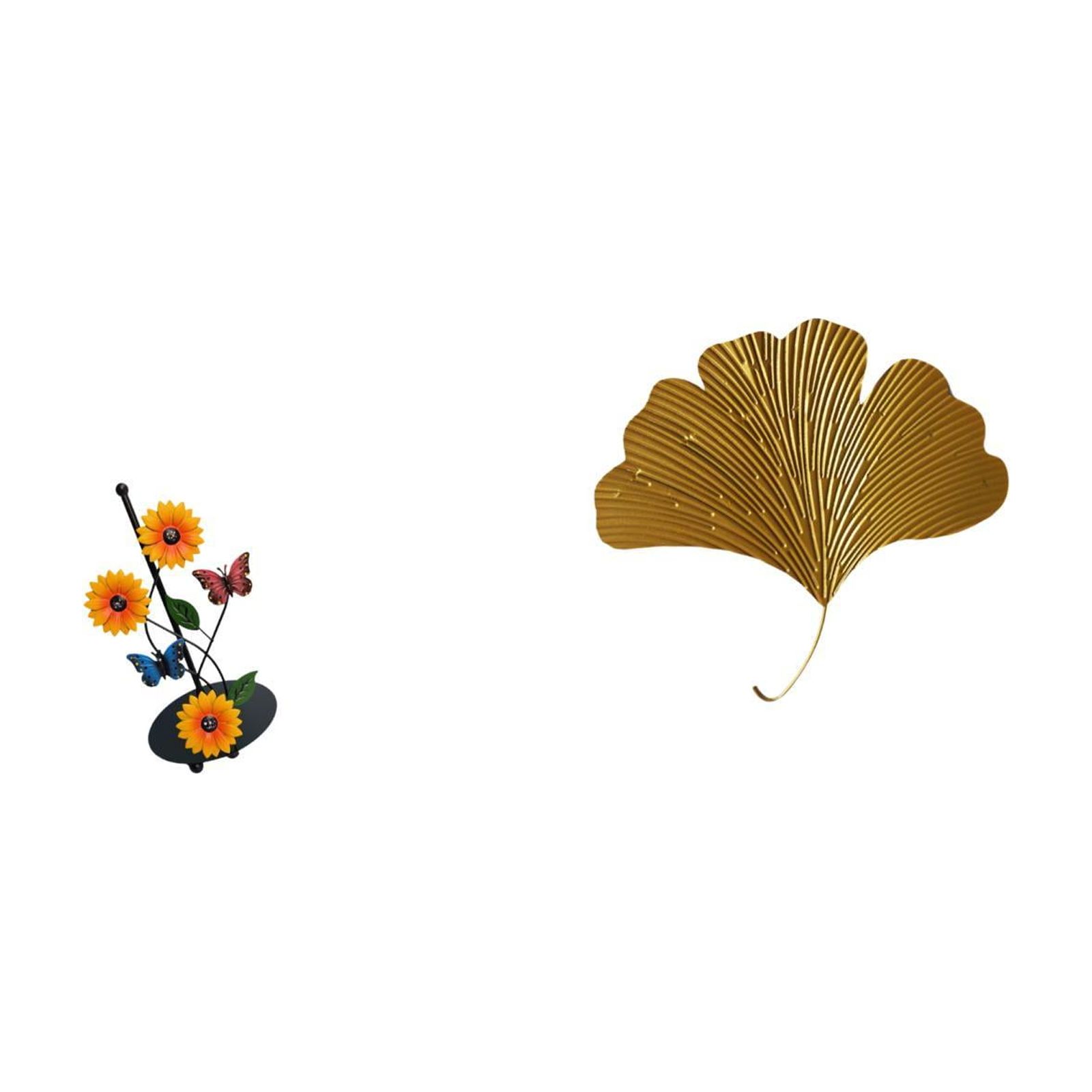 Fiocias Elegant Ginkgo Paper Towel Holder Vertical Tissue Rack with Wrought Iron Leaves Wall Decor for Home Living Room Office Dining Room Restauran