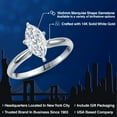 thumbnail image 2 of Gem Stone King 14K White Gold IGI Certified Lab Grown Diamond Solitaire Engagement Ring for Women | 1 Ct Marquise Cut | D-E Color | VS1-VS2 Clarity | Available in Size 5, 6, 7, 8, 9, 2 of 7