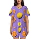 thumbnail image 1 of Balery Yellow Lemon And Orange Conjunto de Pijama para Mujer con Estampado, Dos Piezas de Manga Corta y Shorts, Ropa de Dormir Suave con Cuello Redondo y Bolsillos-Medium, 1 of 6