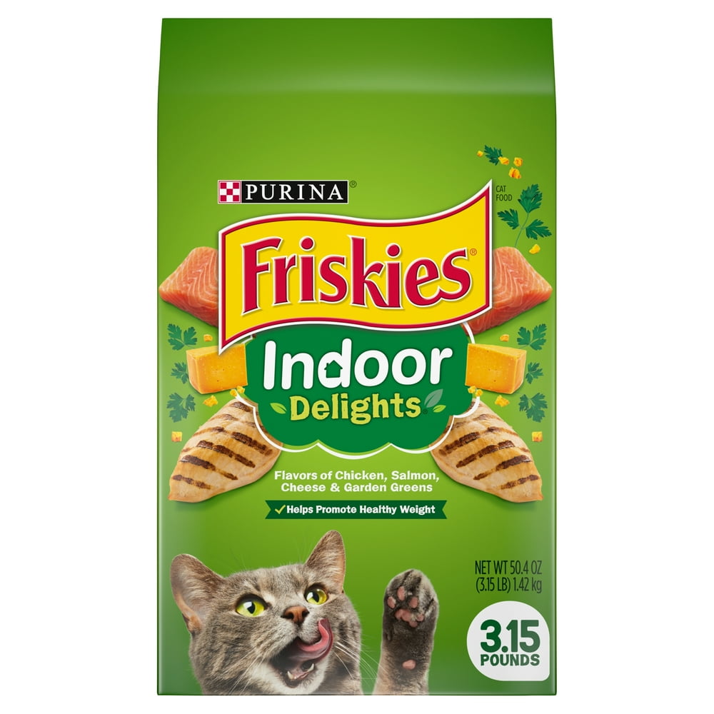 Purina Friskies Indoor Dry Cat Food, Indoor Delights 3.15 lb. Bag