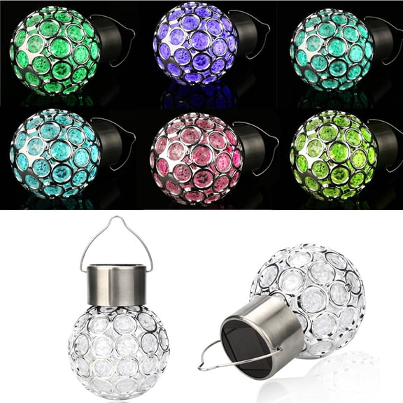 Wovilon Waterproof Solar Rotatable Outdoor Garden Camping Hanging Led Round Ball Lights