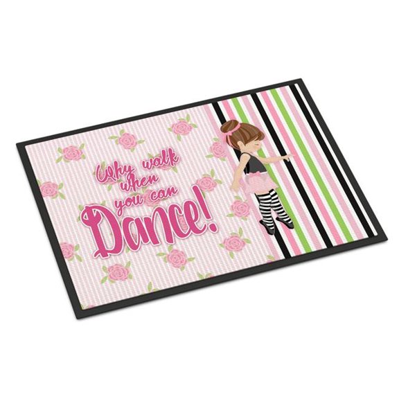 18 x 27 in. Ballet Dance Stripes Brunette Indoor or Outdoor Mat