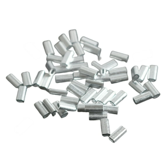 Fishing Crimp Sleeve Set Single Barrels Crimp Sleeve Aluminum Crimping Sleeve Tube Fishing Line Connectors Crimp Sleeve