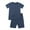 Dark blue, variant on 1-6T Bamboo Viscose Snug Fit Pajamas for Little Boys Girls Short Sleepwear Soft Summer Pjs 2pcs Set