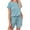 Sky Blue, variant on ABATAB Women's Summer Casual Rompers Short Sleeve Crewneck Outfits Drawstring Trendy Jumpsuits with Pockets