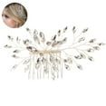 thumbnail image 2 of Wedding Hair Comb Elegant: Fake Crystal Large Bridal Headpiece Bride Side Comb, 2 of 6