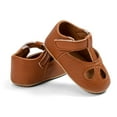 thumbnail image 5 of Zwiiyzr 2024 Infant Baby Girls Princess Flats Toddler First Walkers Soft PU Leather Non-Slip Crib Wedding Dress Shoes Brown, 5 of 6