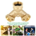 thumbnail image 5 of Garden Hose Splitter,2 Way Brass Hose Y Splitter Hose Adapter With 2 Valves 3/4in Hose Faucet Splitter For Outdoor Indoor, 5 of 10