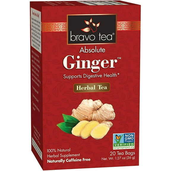 Bravo Tea Absolute Ginger Herbal Tea Bags, 20 Ea