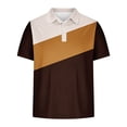 thumbnail image 4 of guisaled Men's Golf Shirts 2025 Summer Short Sleeve Casual Dressy T Shirt Fashion Color Block Slim Fit Henley Button Down Shirts, 4 of 6