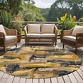 thumbnail image 4 of Abstract Brown Round Area Rug 8Ft Washable Large Circle Rugs for Living Room Dorm, Vintage Shabby Oil Painting Geometric Non-Slip Carpet Floor Mats Indoor Outdoor Carpet Runner Aesthetic Home Decor, 4 of 8