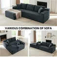 thumbnail image 6 of Cloud Sectional Couch,Modern Modular Sleeper Sectional Sofa with Deep Seat,Corduroy Boneless Couches with L-Shape Chaise for Living Room, Bedroom, Apartment (Dark Grey, Left Facing Chaise), 6 of 6