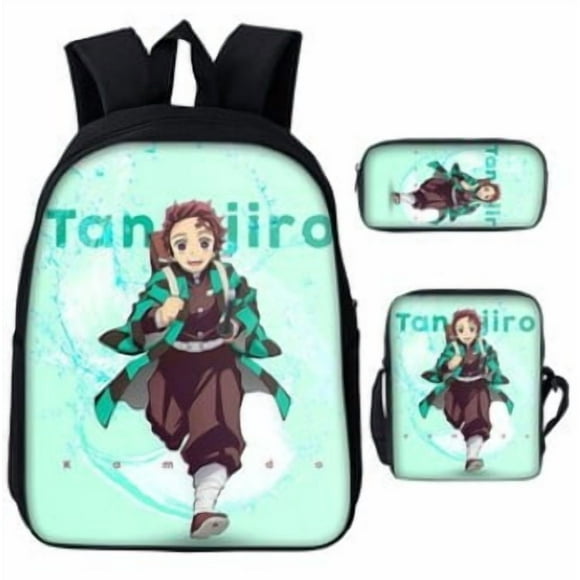 3D Demon Slayer Backpack Cartoon Backpack Three-Piece Printing