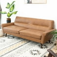 thumbnail image 5 of Lloyd Modern Furniture Style Genuine Apartment Size Leather Cognac Tan Couch, 5 of 5