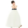 thumbnail image 2 of Ekidsbridal Girl Bridesmaid Flower Girl Dress - V-Neck Ivory Tulle Dress with Tiebow 218noFT-A (Size: 2-12), 2 of 4
