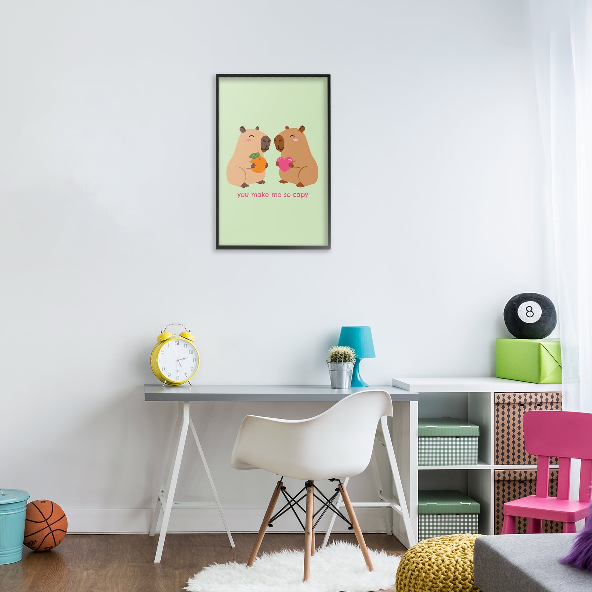 You Make Me So Capy Black Framed Giclee Art, design by Emily Dumas