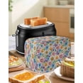 thumbnail image 4 of Watercolor Flowers Small Toaster Cover 2 Slice, Kitchen Appliance Covers, Spring Floral Daisy Plants Country Beige Toaster Oven Cover with Loop, Bread Machine Cover Polyester Dust Cover Protection, 4 of 4