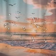 thumbnail image 5 of Orinice Cinbloo Beach Shower Curtain Pink Blue Summer Ocean Shore Sunset Hawaii Tropical Bathroom Curtain Seaside Bird Nautical Shower Curtain Fabric Ocean View Bathroom Decoration 69x72, 5 of 7