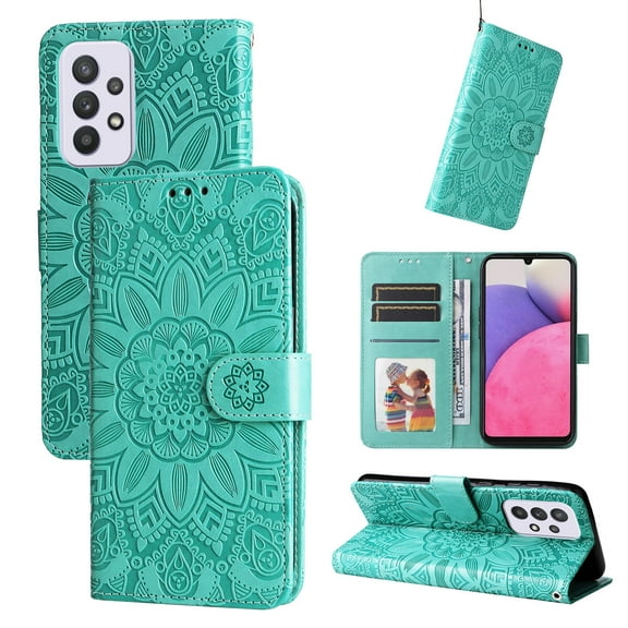 For Samsung Galaxy A33 5G Embossed Sunflower Leather Phone Case