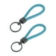 thumbnail image 1 of Llavero de Coche Único Bargains Llavero Universal con Anillo para Llaves de Fob para Casa Cuero Aleación de Zinc Azul Claro 2 Pcs, 1 of 6