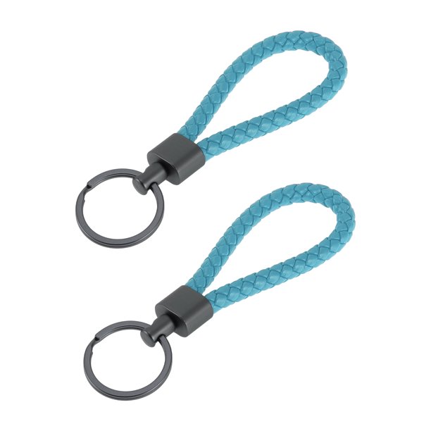 Llavero de Coche Único Bargains Llavero Universal con Anillo para Llaves de Fob para Casa Cuero Aleación de Zinc Azul Claro 2 Pcs