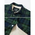 thumbnail image 4 of TACVASEN Men's Flannel Shirt Jacket Warm Fleece Plaid Jacket Cotton Winter Coats Army Gray S, 4 of 6