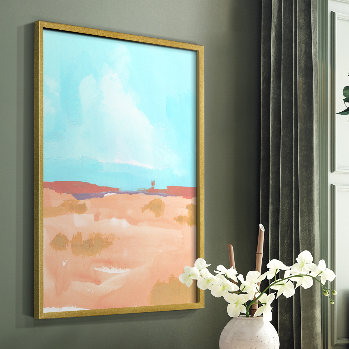 Wide Open Spaces II Framed Print in Gold Solid Wood 11 x 14 Framed Print
