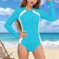 thumbnail image 4 of FSYBOA Girls Swim Shirts & Rashguards, 2 Piece Summer Long Sleeve Casual Kids Bathing Suits&nbsp; Sky Blue Size 9-10T, 4 of 6