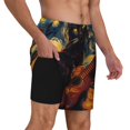 thumbnail image 2 of Fuzoiu Starry Night Cat Guitarist Print Men's Swim Shorts,Quick-Dry Double-Layer Swim Trunks,Board Trunks,Beach Shorts Swimwear Bathing Suits-X-Large, 2 of 6