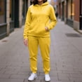 thumbnail image 6 of Sweatsuits for Women Set 2 Piece Jogging Outfits Long Sleeve Hoodie Sweatshirt Sweatpants Tracksuit Yellow XL, 6 of 7