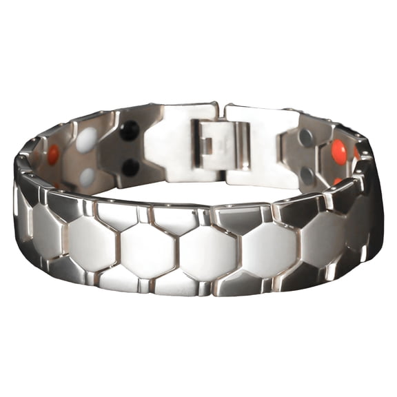 DESIGNICE Men Bracelet Magnetic Alloy Durable Detachable Therapy Bracelet Daily Jewelry Mens Silver Bracelet