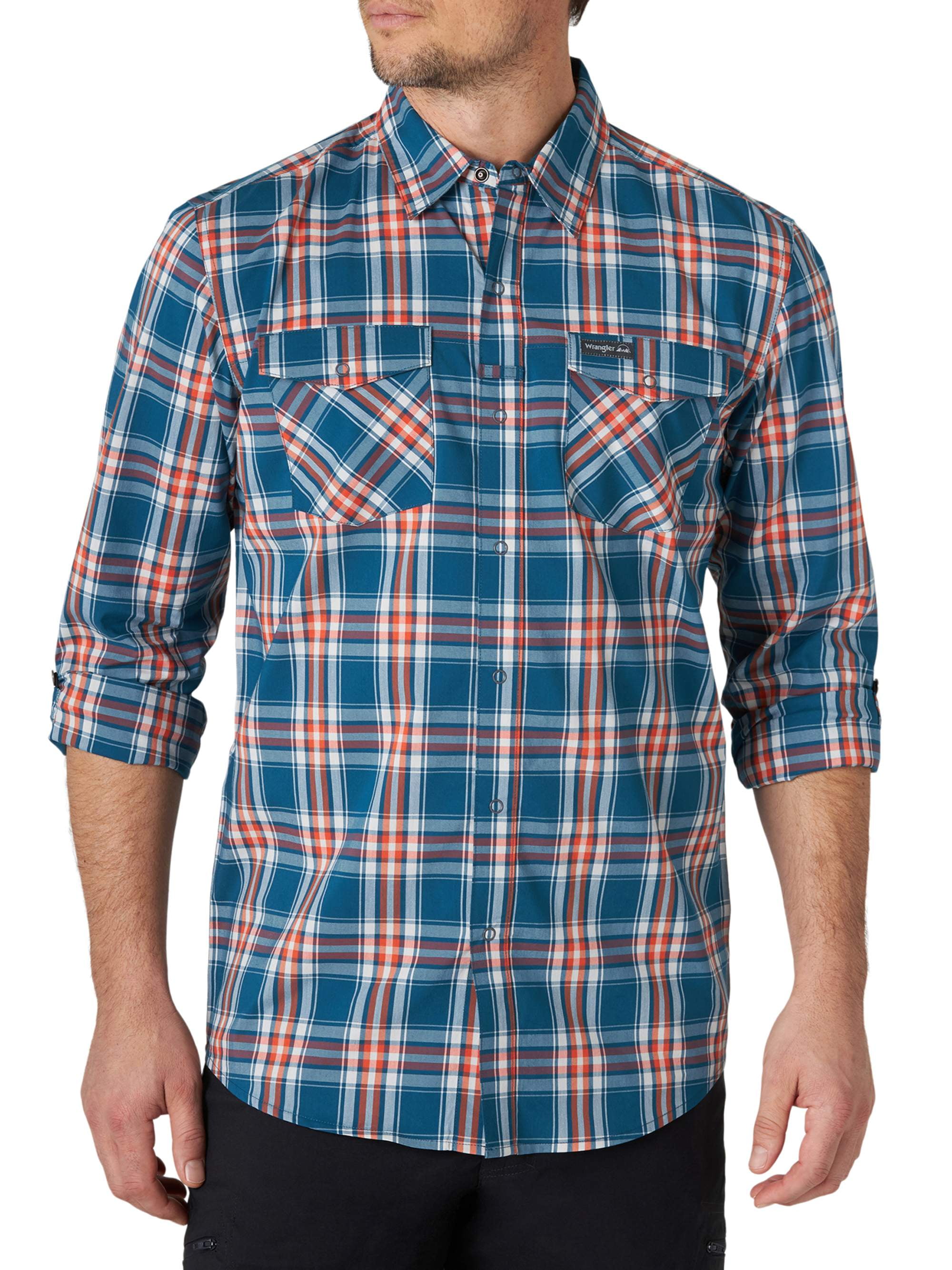 Wrangler - Wrangler Men's Long Sleeve Plaid Outdoor Utility Shirt ...