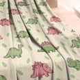 thumbnail image 3 of Green and Pink Dinosaur Pattern Blanket,Comfortable Soft Lamb Wool Throw Blanket,All Season,Warm Lightweight Blankets for Sofa Bed Couch Living Room Chair,60"x80", 3 of 4